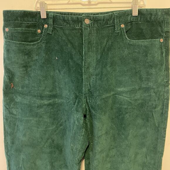 Lands End Mens 40x30 Green Traditional Fit Corduroy Pants Holidays Work Wear New - Picture 6 of 8